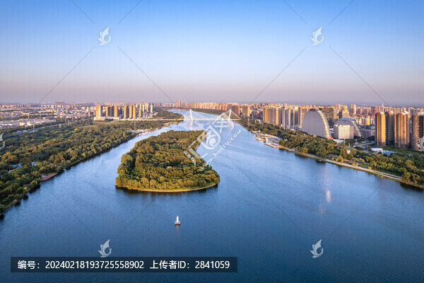 夕陽下的中國(guó)遼寧沈陽渾河風(fēng)景
