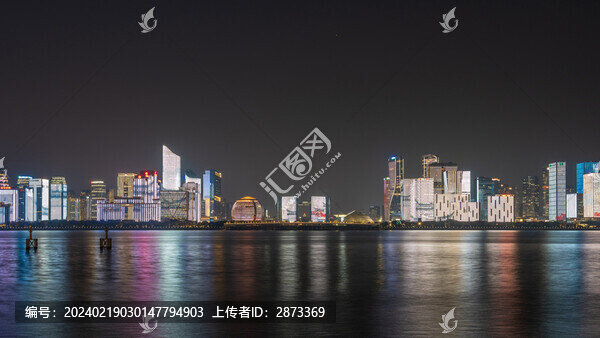 杭州城市CBD夜景