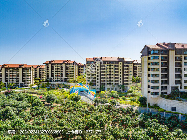 高端住宅小區(qū)園林景觀航拍