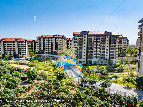 高端住宅小區(qū)園林景觀航拍