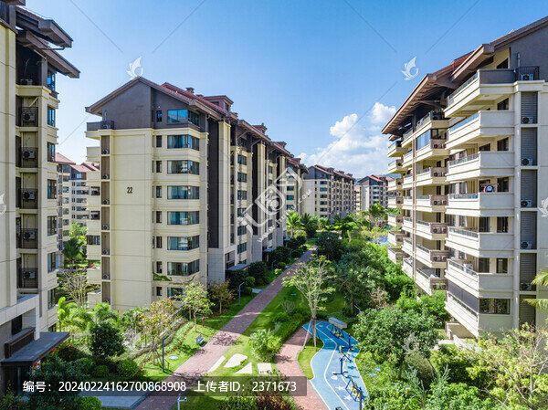 高端住宅小區(qū)園林景觀航拍