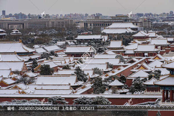 北京景山故宮雪景