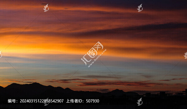 山水夕陽