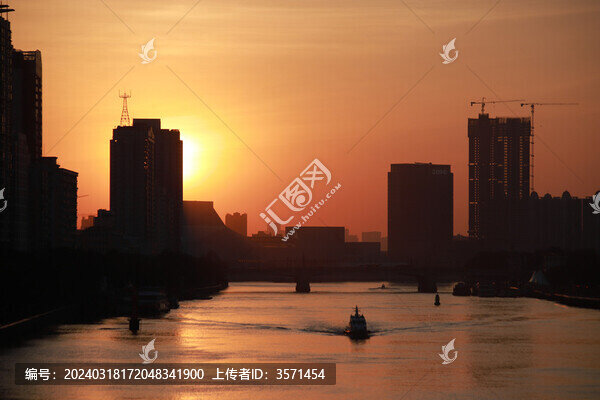 夕陽城市剪影