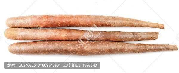 生山藥食材白底圖特寫