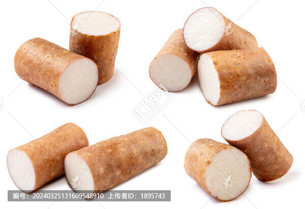 生山藥食材白底圖特寫