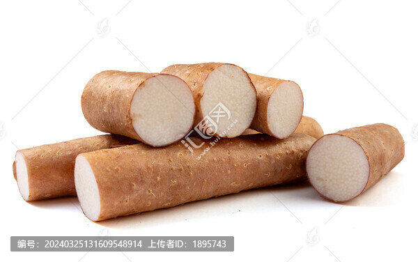 生山藥食材白底圖特寫
