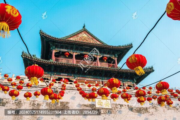天津鼓樓藍(lán)天春節(jié)大紅燈籠