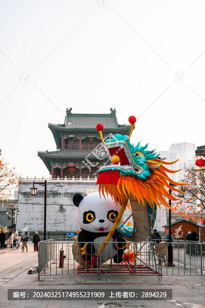 熊貓舞龍春節(jié)陳設