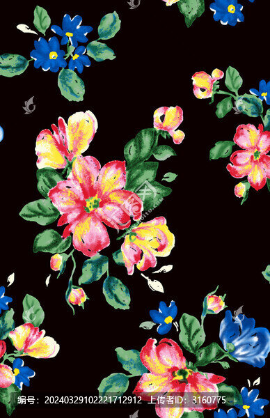 黑底花