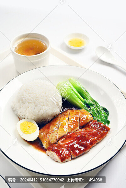 烤鴨鹵雞雙拼飯