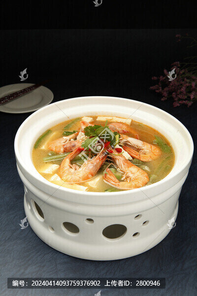 鮮蝦白菜豆腐湯