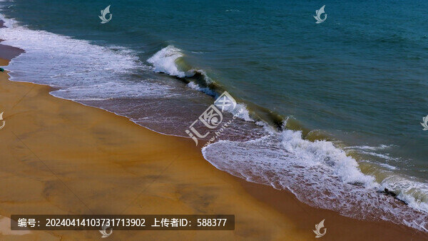 海南風(fēng)光沙灘海浪航拍