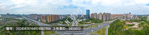 自貢南湖立交橋航拍全景