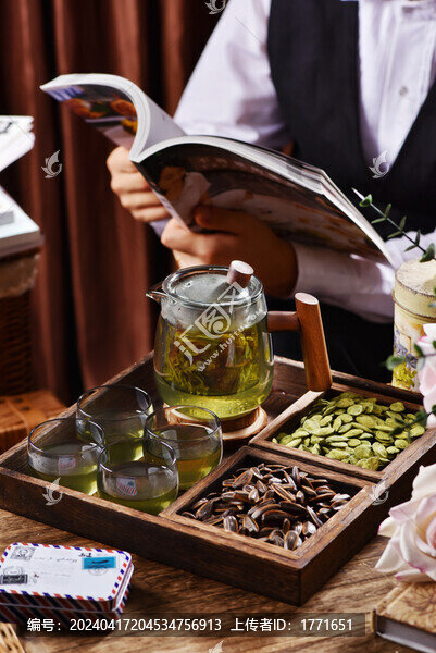 綠茶配干果