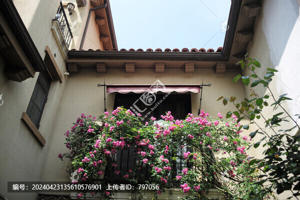 開滿薔薇花的陽臺(tái)