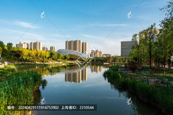 石家莊高新區(qū)昆侖公園城市倒影