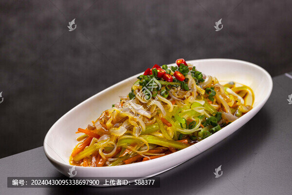 豆芽炒魷魚絲