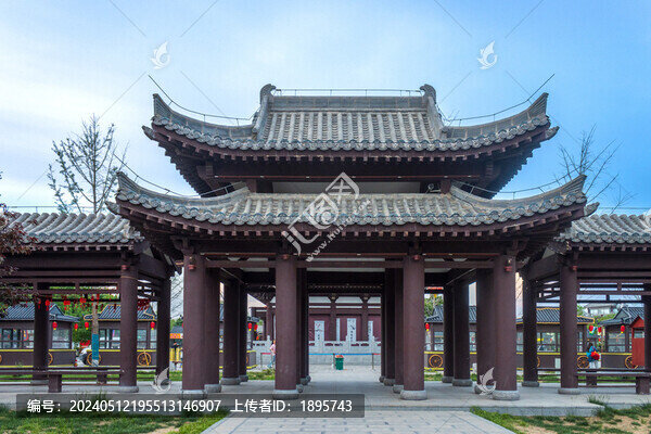 趙州橋景區(qū)古典建筑角樓建筑