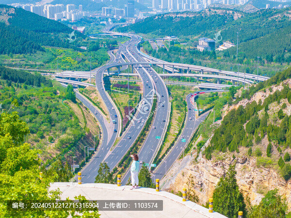 航拍濟(jì)南扳倒井立交橋