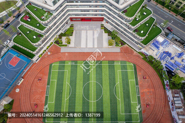 成都郫縣學(xué)校建筑航拍俯瞰