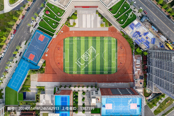 成都郫縣學校建筑航拍俯瞰