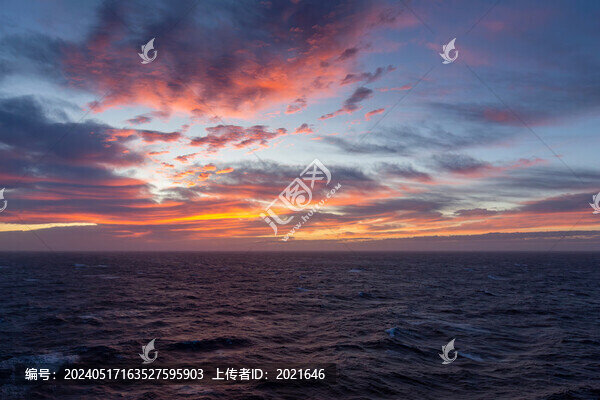 海洋日落晚霞自然景觀