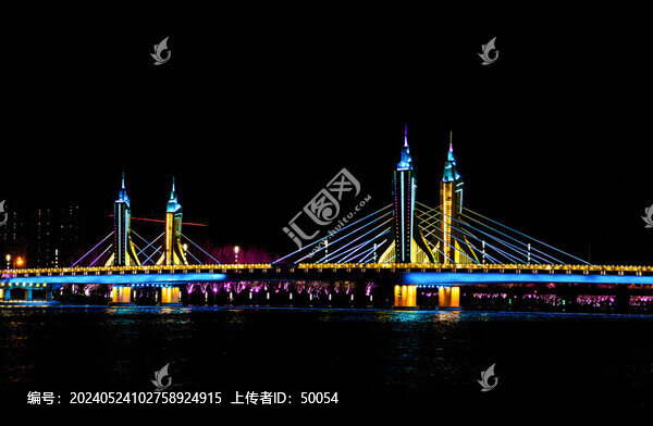 北京通州玉帶河大橋夜景