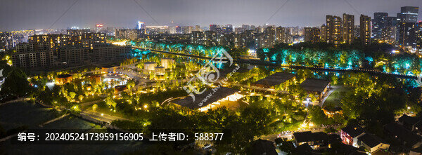 杭州拱墅大運(yùn)河小河公園夜景