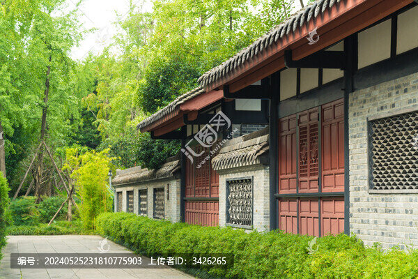 成都武侯祠里的古典園林建筑景觀