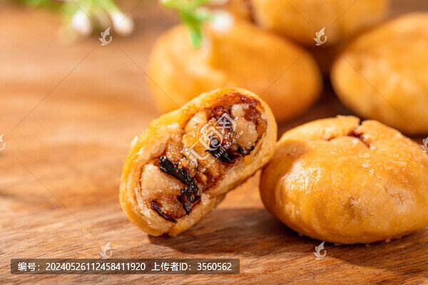 徽州名點(diǎn)黃山小燒餅特寫(xiě)攝影素材