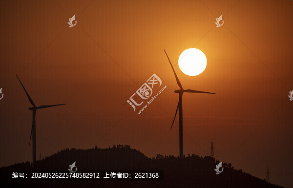 夕陽下的風(fēng)車