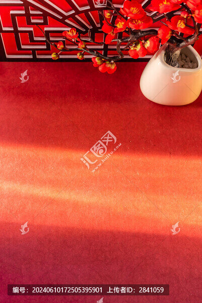 室內(nèi)棚拍漏窗紅色中國風背景
