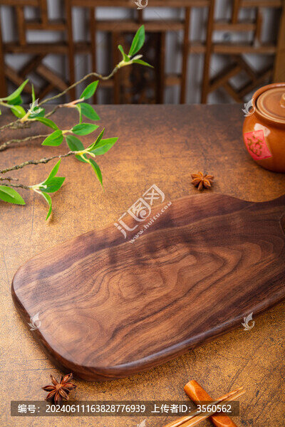美食靜物實拍背景中式木紋空場景