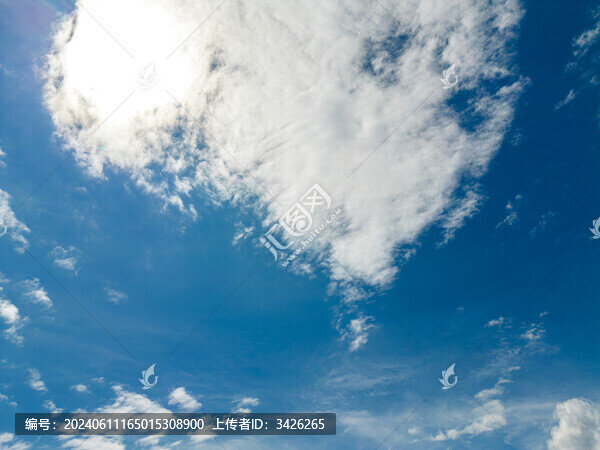 無人機高空航拍的藍天白云