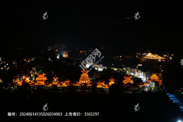貴州肇興侗寨夜景