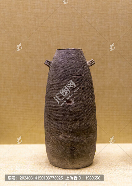 戰(zhàn)國麻布紋硬陶直桶雙系罐