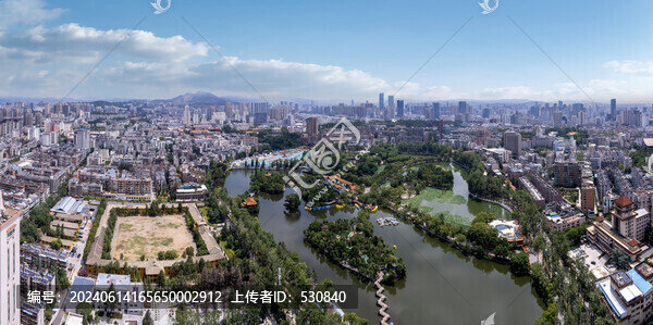 航拍昆明城市天際線全景大畫幅