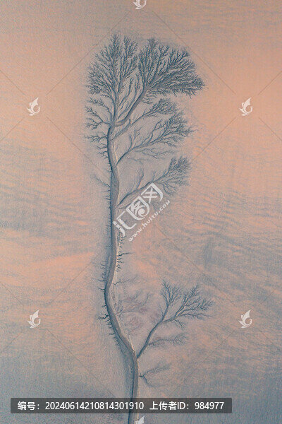 浙江嘉興錢塘江潮汐樹(shù)航拍風(fēng)光