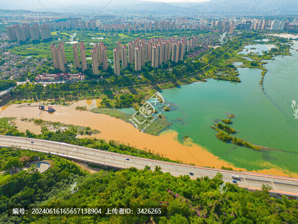 航拍西雙版納景洪市城市風(fēng)光