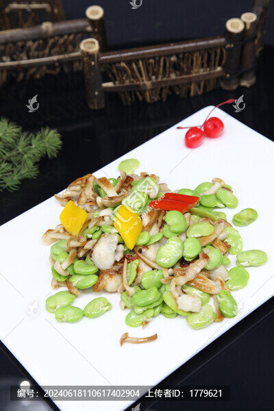 扇貝豆瓣爆白玉菇