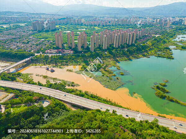 航拍西雙版納景洪市城市風(fēng)光