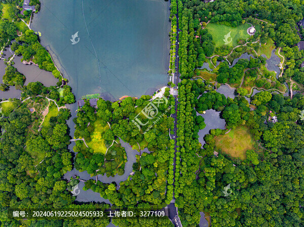 杭州西湖小南湖全景鳥瞰