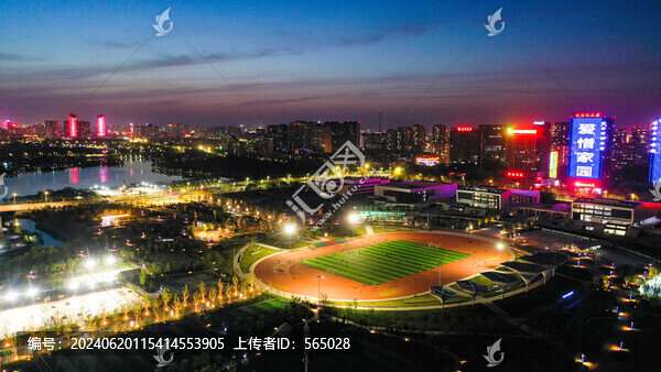 德州開發(fā)區(qū)體育公園夜景城市夜景
