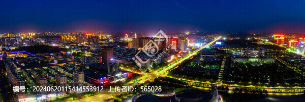 開發(fā)區(qū)新華書店市委大樓夜景大景