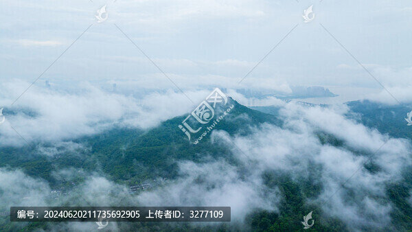 杭州玉皇山云海風(fēng)光航拍