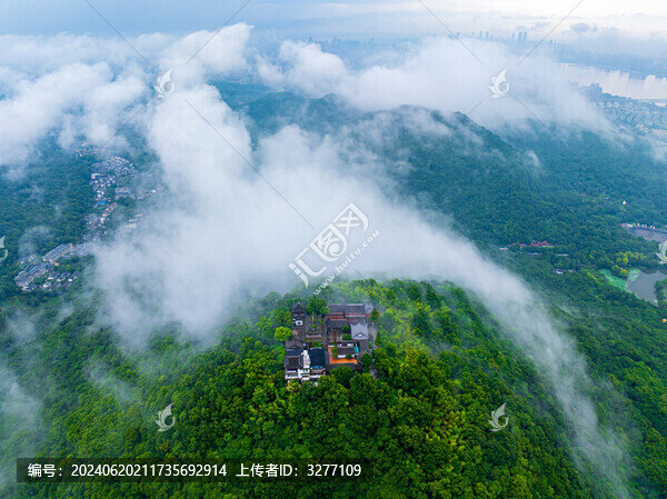 杭州玉皇山云海風光航拍