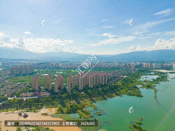 航拍西雙版納景洪市城市風(fēng)光