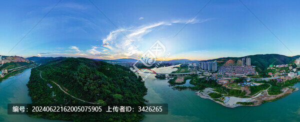 航拍景洪市城市風光全景圖