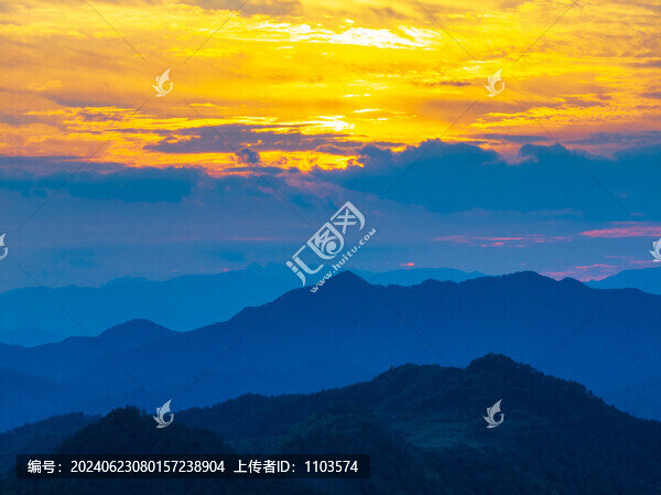 安徽石潭風(fēng)景區(qū)日落晚霞